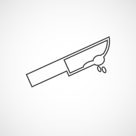 Vector flat line knife icon. Isolated bloody knife iconのイラスト素材