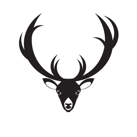 Vector flat deer head icon. Isolated on white background.のイラスト素材