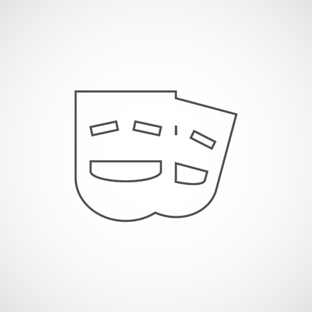 Vector flat stylize comedy mask icon. Isolated line icon for logo, web site design, button, app, UI. Line comedy mask illustration for posters, cards, book cover, flyers, banner, web, game designs.のイラスト素材