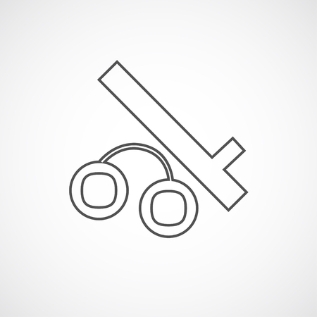 Vector flat stylize police baton and handcuffs icon. Isolated line icon for logo, web site design, button, app, UI.のイラスト素材