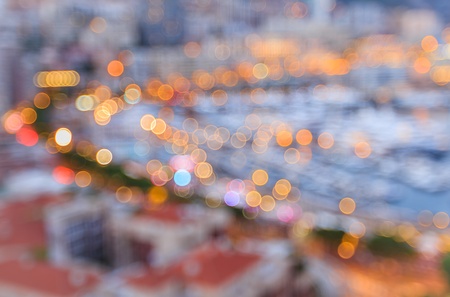 Blurred of city lights with bokeh at blue hourの素材