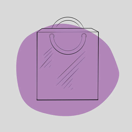 Bag icon on purple background. Vector shopping bag Icon. beautiful bag.のイラスト素材