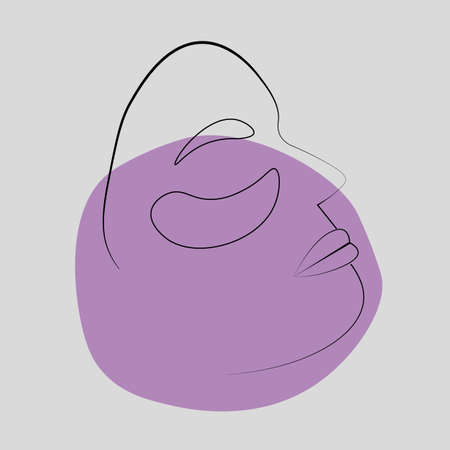 Face mask icon on purple background.の写真素材