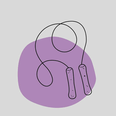 Skipping Rope icon on purple background. Skipping rope vector. jump rope. sport.のイラスト素材
