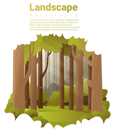 Forest landscape background , vector , illustrationのイラスト素材
