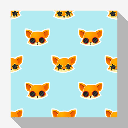Animal seamless pattern collection with fox , illustrationのイラスト素材