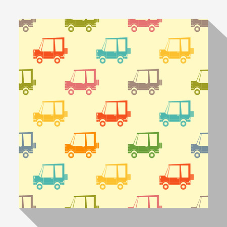 Retro seamless pattern collection with car , illustrationのイラスト素材