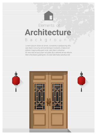 Elements of architecture , front door background , vector ,illustrationのイラスト素材