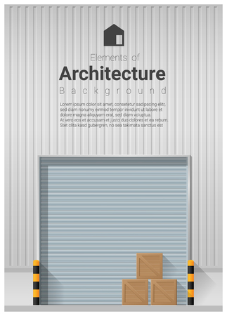 Elements of architecture , factory door background , vector ,illustrationのイラスト素材