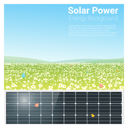Energy concept background with solar panel , vector , illustrationのイラスト素材