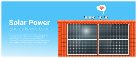 Energy concept background with solar panel , vector , illustrationのイラスト素材