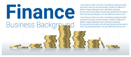 Business and finance concept background with stacks of coins , vector , illustrationのイラスト素材