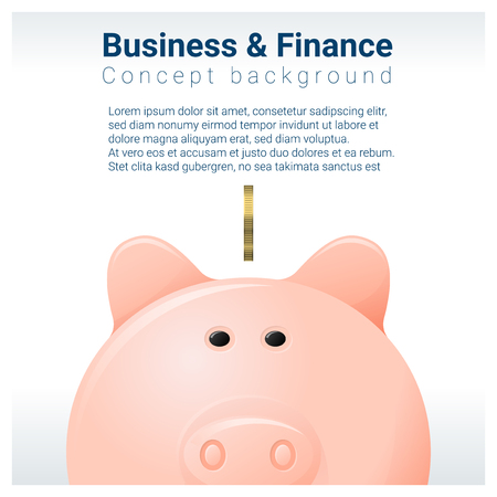 Business and Finance concept background with piggy bank , vector , illustrationのイラスト素材