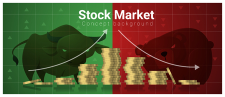 Business and Finance concept background with stock market , vector , illustrationのイラスト素材