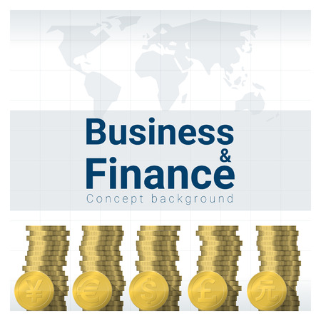 Business and Finance concept background with major currencies , vector , illustrationのイラスト素材