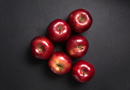 red apple on black background.の写真素材