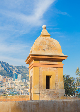View of Monaco from the tower on the mountainの写真素材