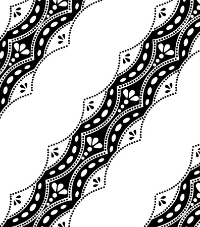 Black and white background. beautiful batik.のイラスト素材