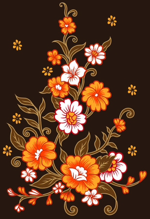 A collection of organic floral and other plant inspired patterns with curvilinear forms evoking  artistic visionary gardenのイラスト素材