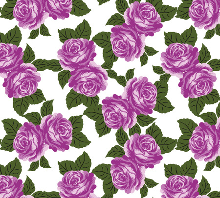Pink roses lined up on a white background.のイラスト素材