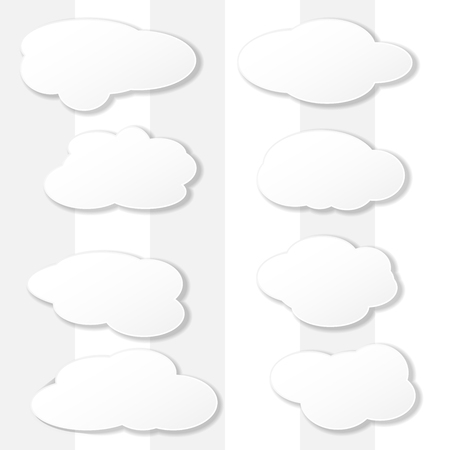 Vector illustration of clouds collection. Illustration messages in the form of clouds. Vectorのイラスト素材