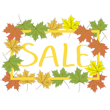 Autumn typographic. Autumn sale. Fall leaf.のイラスト素材