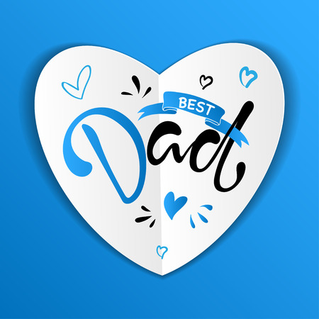 Fathers Day Lettering Calligraphic Design. Best Dad Inscription. Vector Design Element For Greeting Card and Other Print Templates.のイラスト素材