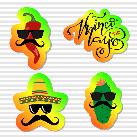 Collection of cinco de mayo design elements. Vectorのイラスト素材