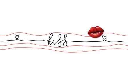 Valentines card with line heart and all you need is love phrase lettering.のイラスト素材