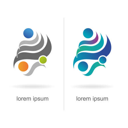 Trendy abstract, vibrant and colorful icon element logo and symbol.のイラスト素材