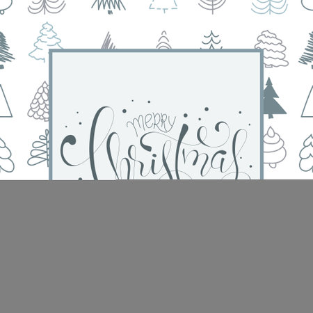 Merry Christmas hand Lettering Inscription to winter holiday design, Calligraphic. Christmas Xmas and Happy New Year Greeting Card, banner.のイラスト素材