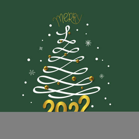 Merry Christmas hand Lettering Inscription to winter holiday design, Calligraphic. Christmas Xmas and Happy New Year Greeting Card, banner.のイラスト素材