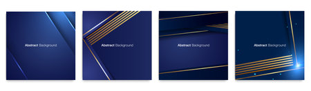 Abstract blue luxury background vector illustration set