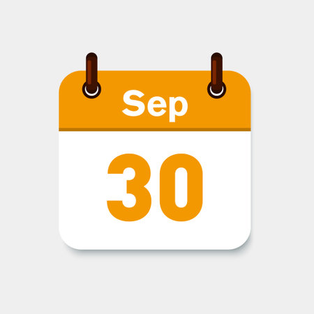 September calendar symbol vector icon. Time management. Holidays icon. Deadline icon. UI elements. Planning.のイラスト素材
