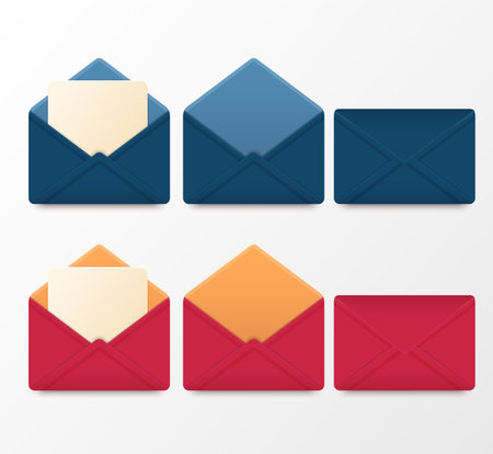 Set of empty paper envelope.のイラスト素材