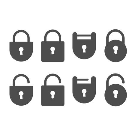 Lock and unlock icon isolated vector illustration design. Security symbol for website designのイラスト素材