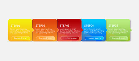 Vector infographic design template with icons and 5 options or stepsのイラスト素材