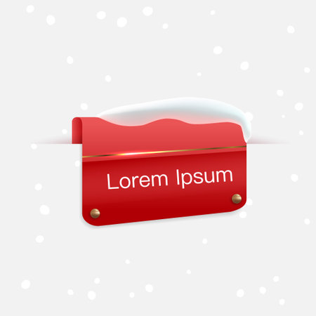 Merry Christmas icons. Scroll Red banner, Vector illustration.のイラスト素材