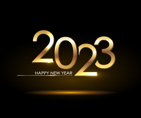 2023 Happy New Year text effect background Design. Greeting Card, Banner, Poster. Luxury vector Illustration.のイラスト素材