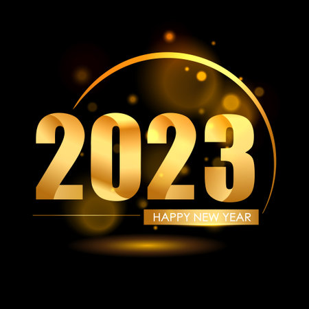 2023 Happy New Year text effect background Design. Greeting Card, Banner, Poster. Luxury vector...