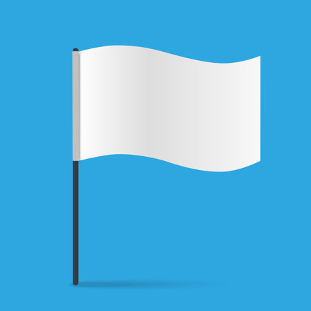 White flag isolated. Symbol of failure. Vector illustration iconのイラスト素材