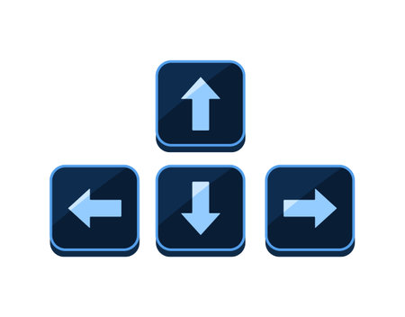 Keyboard icon. Left Right Up Down arrowsのイラスト素材