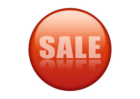 Red sale icon on white background