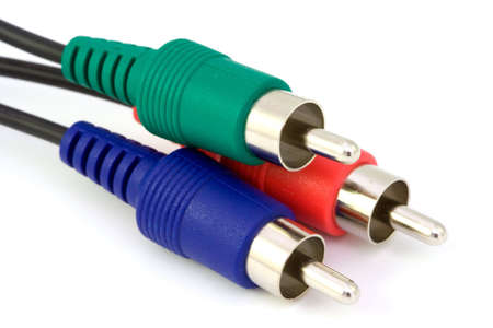 Component video cable on white background
