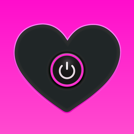 Heart shape with power button のイラスト素材