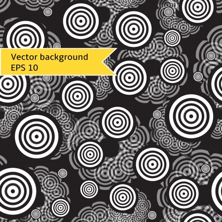 seamless black and white monochrome background-the pattern of circles and dotsのイラスト素材