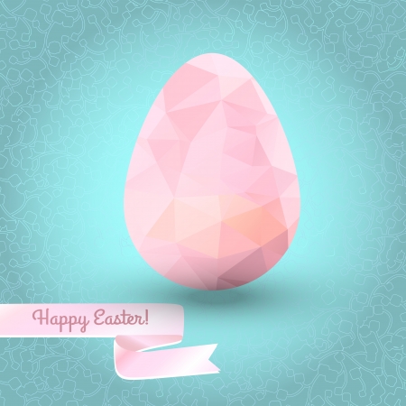 Illustration of eggs made of pink triangles  Easter egg in geometry minimalist design with placeのイラスト素材