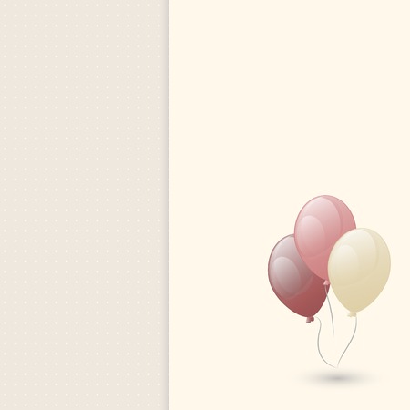 Greeting card with balloons  Used as a backdrop  beige background  used for holiday or birthday  space for textのイラスト素材