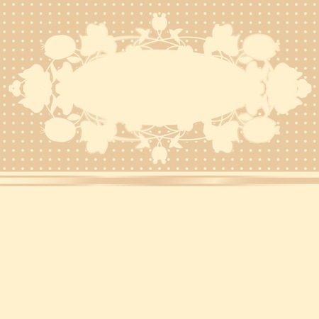 Card with abstract floral pattern ornament and beige background. Plenty of space for your text. Place the text from the top. Use as greeting cardのイラスト素材