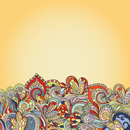 card with abstract hand-drawn waves pattern, wavy. Can be used for wallpaper, greeting card, web page. のイラスト素材